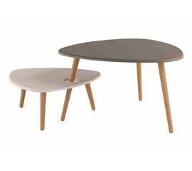 Стол журнальный "Стилгрей" (Серый лен/бежевый лен) | Интернет магазин мебели и декора LifeDekor