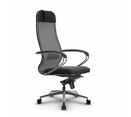 Metta L 1m 36/K_17839_Сетка X2 - Светло-серый_Кожа перфорированная NewLeather - Серый | Интернет магазин мебели и декора LifeDekor