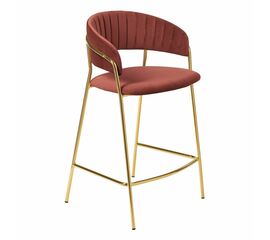 Стул полубарный Turin терракотовый, золотые ножки | Интернет магазин мебели и декора LifeDekor