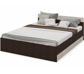 Кровать «Алёна» 160x200 с основанием, Венге/Дуб молочный | Интернет магазин мебели и декора LifeDekor
