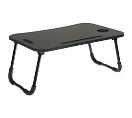 Стол складной с подстаканником «ЛАЙТ», 59,5x39,5x26,4см, мдф, металл, темн. дерево, чёрный | Интернет магазин мебели и декора LifeDekor
