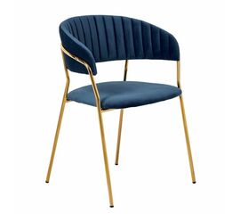 Стул Turin синий с золотыми ножками | Интернет магазин мебели и декора LifeDekor