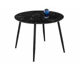 Стол Кловис вставка стекло черный мрамор / черный | Интернет магазин мебели и декора LifeDekor