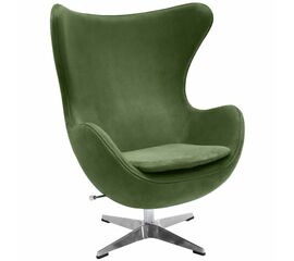 Кресло EGG STYLE CHAIR зеленый, искусственная замша | Интернет магазин мебели и декора LifeDekor