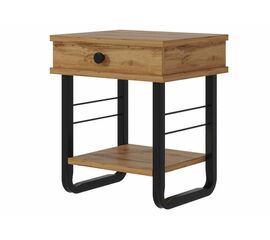 Тумба прикроватная ГРЕТА ММД 205 чёрный/дуб вотан | Интернет магазин мебели и декора LifeDekor