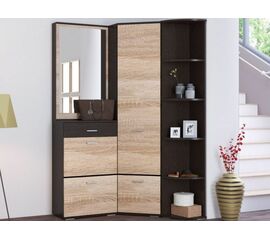 Прихожая «Виола» угловая М, Венге/дуб сонома | Интернет магазин мебели и декора LifeDekor