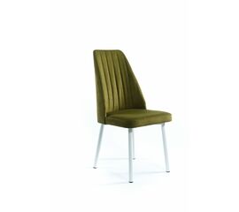 Кухонный стул SHADO Мокка Стандарт № 10 ткань кабрио №29, Цвет обивки: зеленый, Цвет каркаса: белый | Интернет магазин мебели и декора LifeDekor