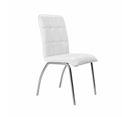 Кухонный стул SHADO София №5 Хром 3002, Цвет обивки: белый, Цвет каркаса: хром | Интернет магазин мебели и декора LifeDekor