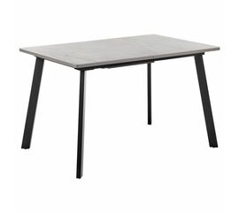 Стол Dublin раскладной 120-160х80х75 серый мрамор с чёрными ножками | Интернет магазин мебели и декора LifeDekor