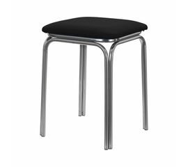 Табурет для кухни Shado 01 №5 хром 3001, Цвет обивки: Черный, Цвет каркаса: хром | Интернет магазин мебели и декора LifeDekor