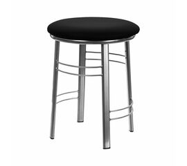 Табурет для кухни Shado 03 №5 Хром 3001, Цвет обивки: Черный, Цвет каркаса: серый | Интернет магазин мебели и декора LifeDekor