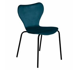 Стул Seven Style тёмно-бирюзовый велюр с чёрными ножками | Интернет магазин мебели и декора LifeDekor