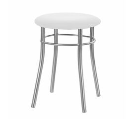 Кухонный табурет Shado Хокер №5 хром 3002, Цвет обивки: белый, Цвет каркаса: хром | Интернет магазин мебели и декора LifeDekor