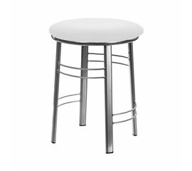 Табурет для кухни Shado 03 №5 Хром 3002, Цвет обивки: белый, Цвет каркаса: хром | Интернет магазин мебели и декора LifeDekor