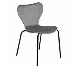 Стул Seven Style тёмно-серый велюр с чёрными ножками | Интернет магазин мебели и декора LifeDekor