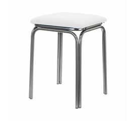 Табурет для кухни Shado 01 №5 хром 3002, Цвет обивки: белый, Цвет каркаса: хром | Интернет магазин мебели и декора LifeDekor