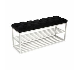 Обувница SHADO ТК36 черная, Цвет обивки: Черный, Цвет каркаса: Серебро | Интернет магазин мебели и декора LifeDekor