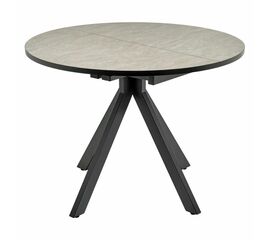 Стол Rudolf круглый раскладной 100-130x100x75см, Бетон слюда, чёрный | Интернет магазин мебели и декора LifeDekor