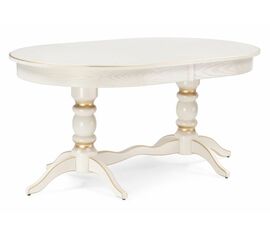 Стол деревянный Дейвер 160(220)х100 слоновая кость / золото | Интернет магазин мебели и декора LifeDekor