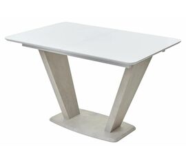 Стол Прага 120 БЕЛЫЙ, стекло/ КАМЕНЬ СВЕТЛЫЙ М-City | Интернет магазин мебели и декора LifeDekor