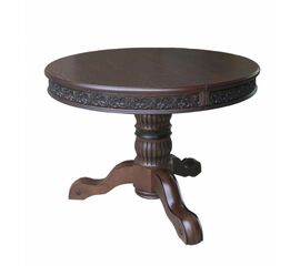 Стол обеденный круглый раздвижной Милорд Темный орех / черная патина 110(160)х110х79 см | Интернет магазин мебели и декора LifeDekor