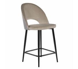 Стул полубарный Leo латте с жаккардом, поворотный механизм | Интернет магазин мебели и декора LifeDekor