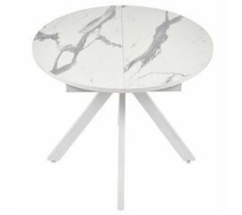 Стол Rudolf круглый раскладной 90-120x90x75см, белый мрамор, белый | Интернет магазин мебели и декора LifeDekor