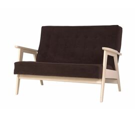 Диван двухместный РЕТРО (беленый дуб / RS 32 - коричневый) | Интернет магазин мебели и декора LifeDekor