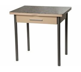 Стол М37 «Милагро» с ящиком ДП1-03-06 стекло «Мозаика бежевая»/крем, ноги металлик | Интернет магазин мебели и декора LifeDekor