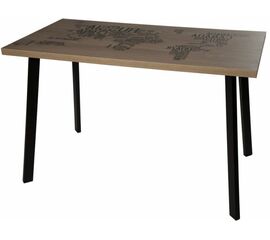 Стол М95 «Бремор» ДП1-02-08 ЛДСП «Эврика», фотопечать «Карта мира», черный матовый | Интернет магазин мебели и декора LifeDekor