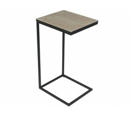 Стол М86 ДП1-03-04 340*300*610 фотопечать «Камень бежевый», черный матовый | Интернет магазин мебели и декора LifeDekor