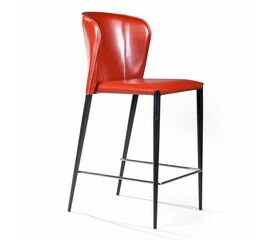 Стул полубарный Albert, кожа ретро-красный | Интернет магазин мебели и декора LifeDekor