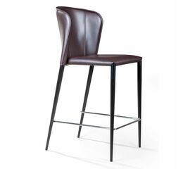 Стул полубарный Albert, кожа коричневый | Интернет магазин мебели и декора LifeDekor