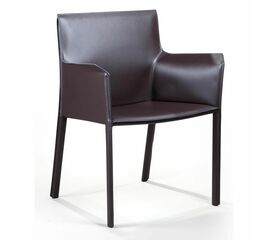 Стул с подлокотниками Barrie, кожа коричневый | Интернет магазин мебели и декора LifeDekor