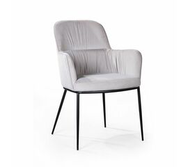 Стул с подлокотниками Barkley, микровелюр серый | Интернет магазин мебели и декора LifeDekor