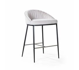 Стул полубарный Barkley, микровелюр серый | Интернет магазин мебели и декора LifeDekor