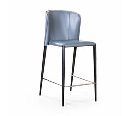 Стул полубарный Albert, кожа антрацит | Интернет магазин мебели и декора LifeDekor