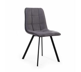 Стул UNO, бархат серый 27/ чёрный профиль | Интернет магазин мебели и декора LifeDekor