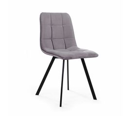 Стул UNO, бархат светло-серый 26/ чёрный профиль | Интернет магазин мебели и декора LifeDekor