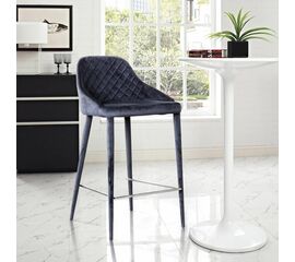 Стул полубарный Douglas, бархат чёрный | Интернет магазин мебели и декора LifeDekor