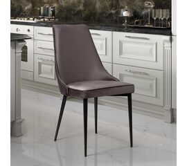 Стул Oliver, бархат антрацит 14/ чёрный конус | Интернет магазин мебели и декора LifeDekor