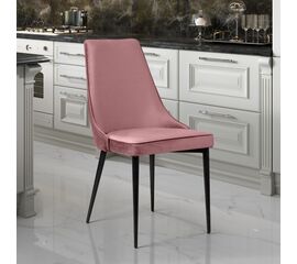 Стул Oliver, бархат пудровый 15/ чёрный конус | Интернет магазин мебели и декора LifeDekor