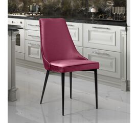 Стул Oliver, бархат красный 16/ чёрный конус | Интернет магазин мебели и декора LifeDekor