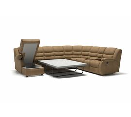 Ridberg диван-кровать угловой с шезлонгом замша бежевый | Интернет магазин мебели и декора LifeDekor