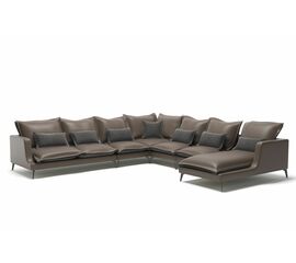 Rey угловой диван с шезлонгом замша серый | Интернет магазин мебели и декора LifeDekor