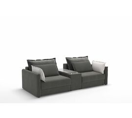 Incanto диван с баром бархат серый | Интернет магазин мебели и декора LifeDekor