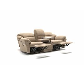 San-Remo диван 2 реклайнера и бар велюр бежевый | Интернет магазин мебели и декора LifeDekor