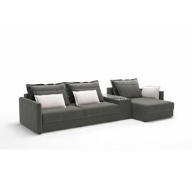 Incanto диван-кровать с шезлонгом бархат серый | Интернет магазин мебели и декора LifeDekor