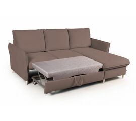 Hans диван-кровать с шезлонгом рогожка серый | Интернет магазин мебели и декора LifeDekor