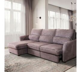 Marco диван-кровать с шезлонгом замша серый | Интернет магазин мебели и декора LifeDekor